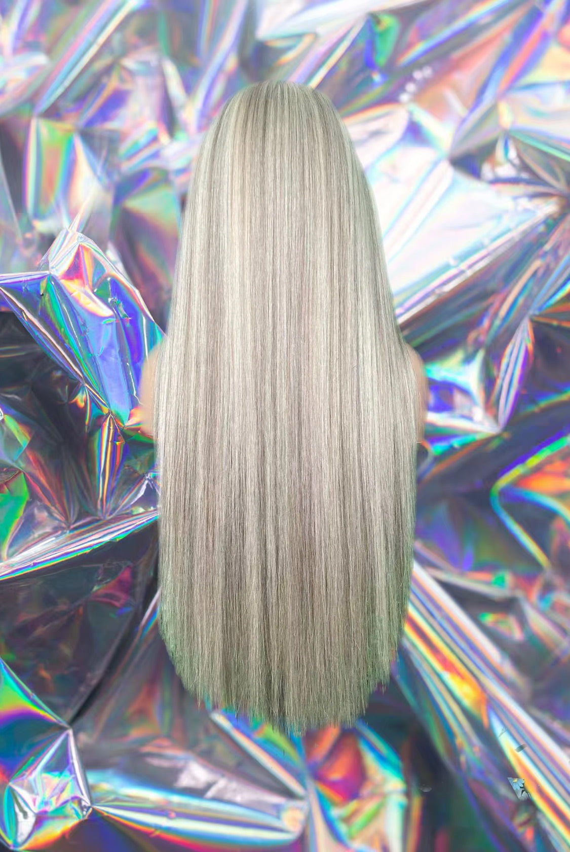 Daisy - Malibu Soft Ash Blonde Balayage Rooted Highlight Straight Premium Remy 100% Human Hair Lace Front Wig