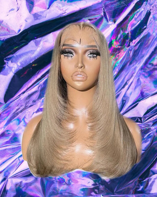 Sofia - Honey Blonde Layered Straight 100% Human Hair Lace Front Wig