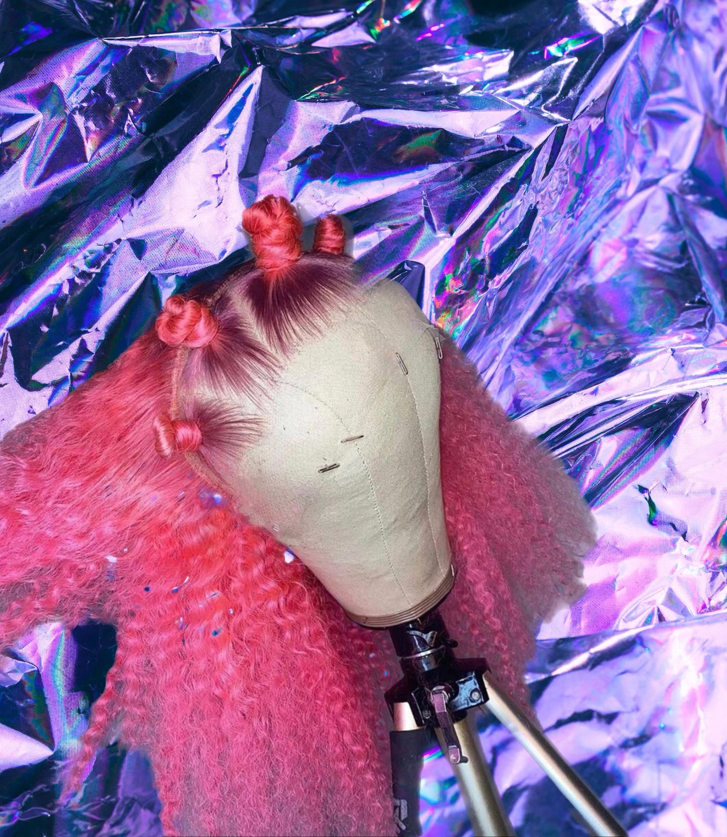 Sienna - Pink Kinky Curly Wavy 100% Human Hair Lace Front Wig