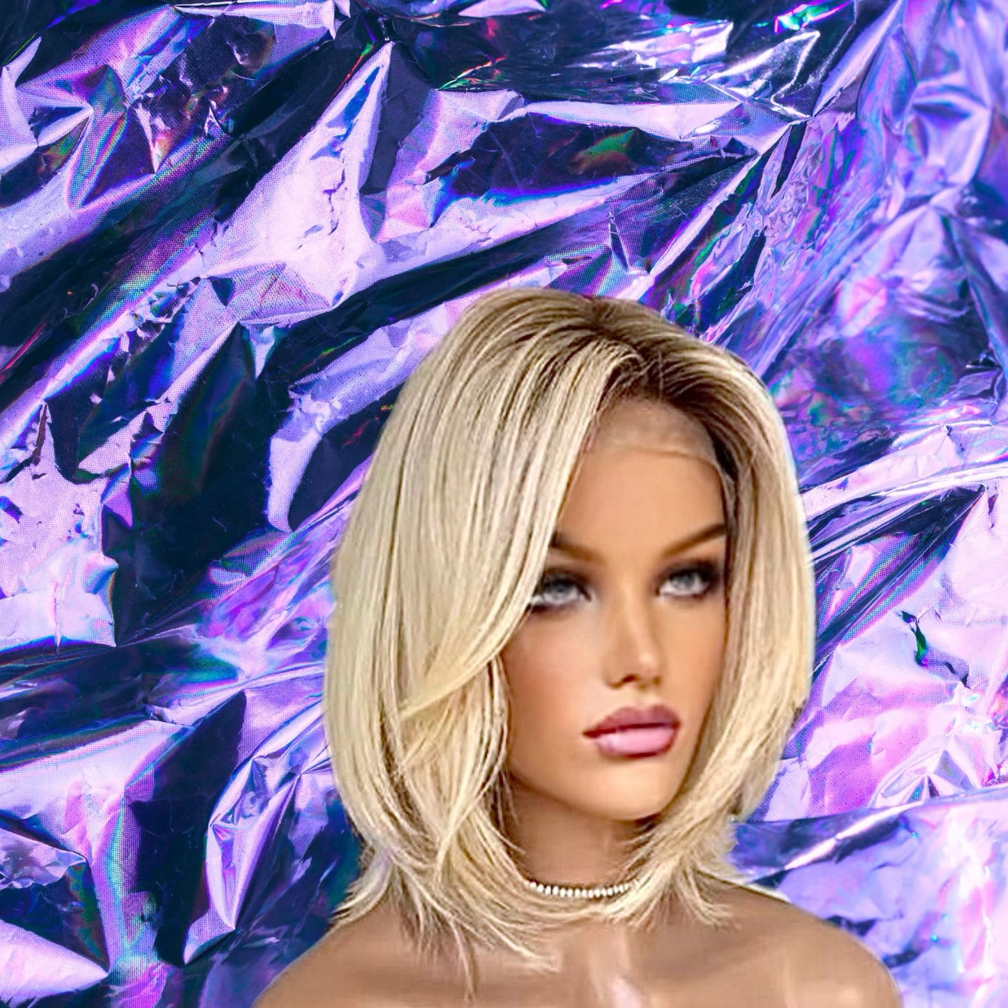 Cassandra -  Soft Blonde Ombré Slight Waves Premium Remy 100% Human Hair Lace Front Wig