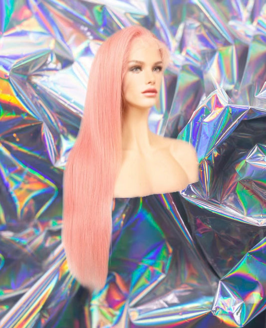 Grace - Light Pink Bone Straight  100% Human Hair Lace Front Wig