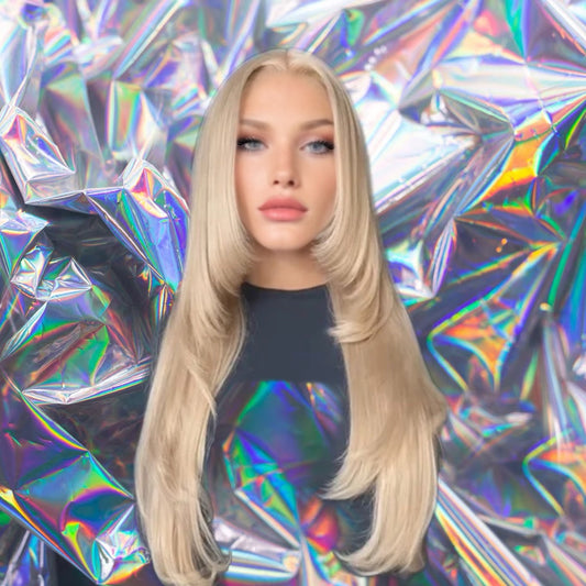 Cassie - Vanilla Blonde Layered Body Wave Premium Remy 100% Human Hair Lace Front Wig