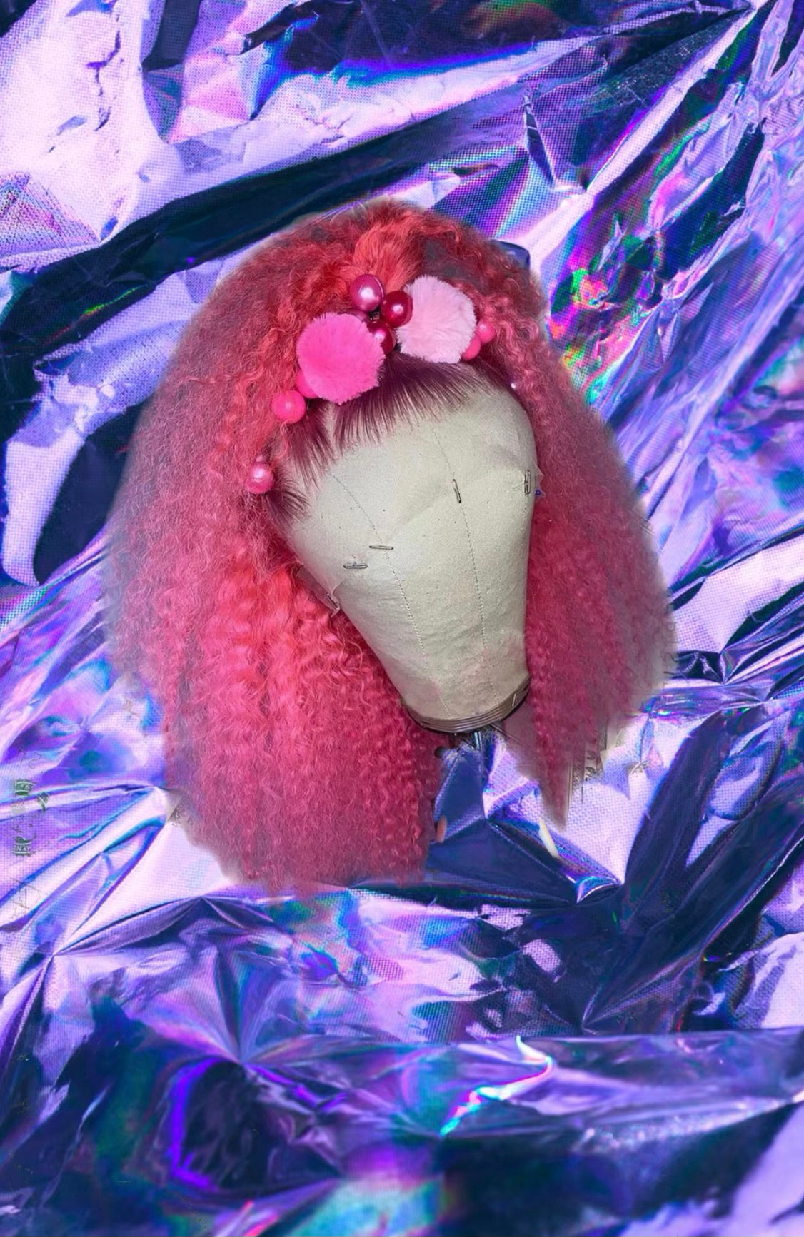 Sienna - Pink Kinky Curly Wavy 100% Human Hair Lace Front Wig