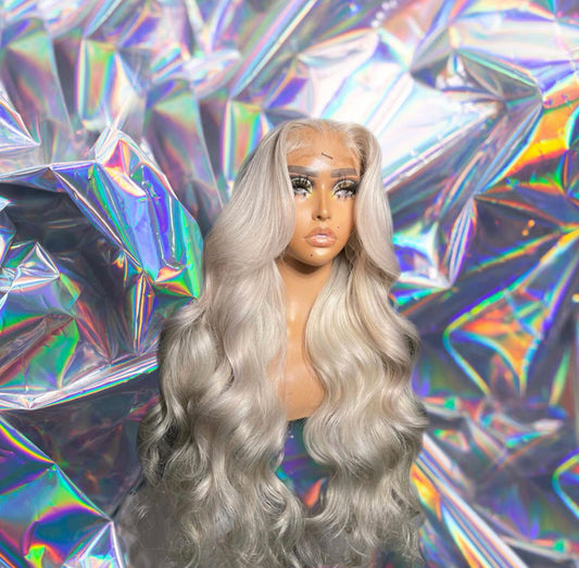 Sophie - Platinum Blonde Wavy 100% Human Hair Lace Front Wig