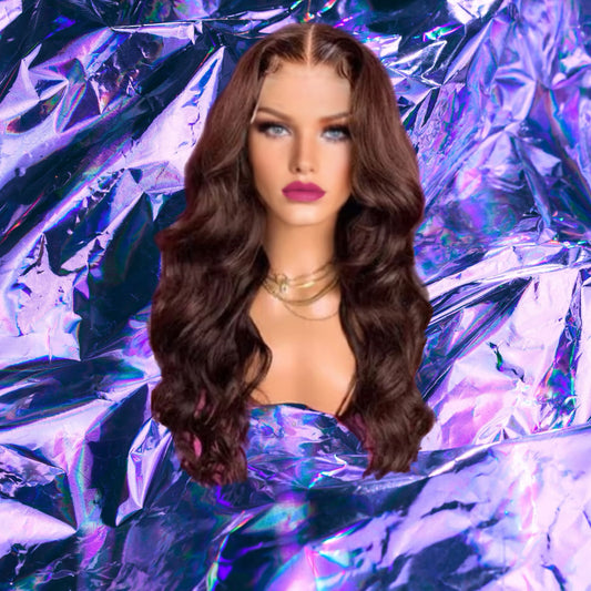 Bianca - Brown Wavy 100% Human Hair Lace Front Wig