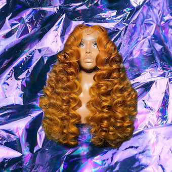 Eva - Ginger Loose Curls 100% Human Hair Lace Front Wig