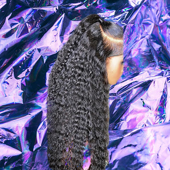 Zahara - Black Deep Wave Curly 100% Human Hair Lace Front Wig