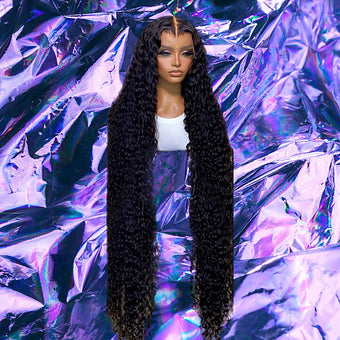 Zahara - Black Deep Wave Curly 100% Human Hair Lace Front Wig