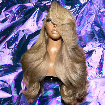 Kayleigh - Ash Blonde Wavy 100% Human Hair Lace Front Wig