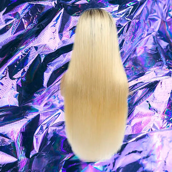 Clana - Blonde Ombre Straight 100% Human Hair Lace Front Wig