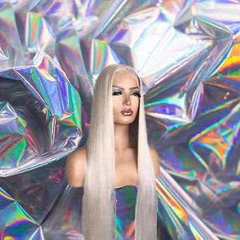 Eliza - Platinum Blonde Straight 100% Human Hair Lace Front Wig