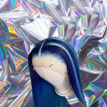 Stormi - Blue Highlights 100% Human Hair Lace Front Wig 13x4