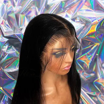 Aliana - Black Bob Straight 100% Human Hair Lace Front Wig