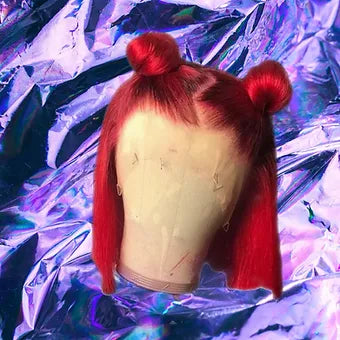Marta - Red Bob Straight 100% Human Hair Lace Front Wig